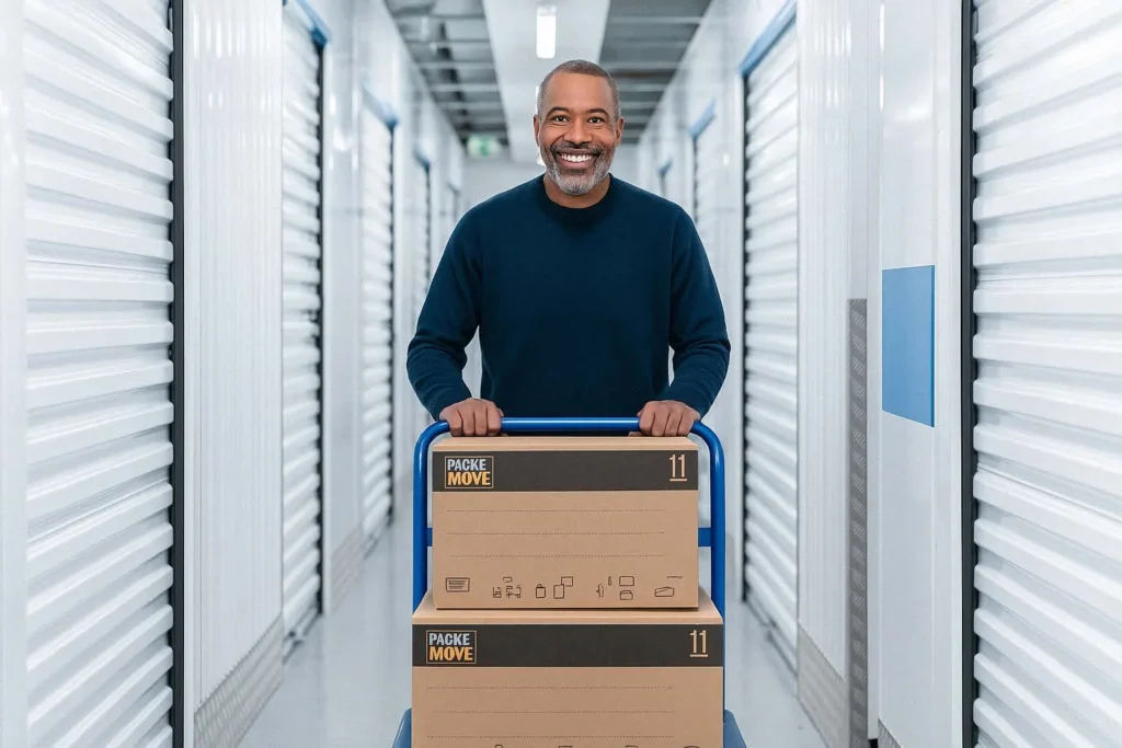 Photo of a person in a storage facility