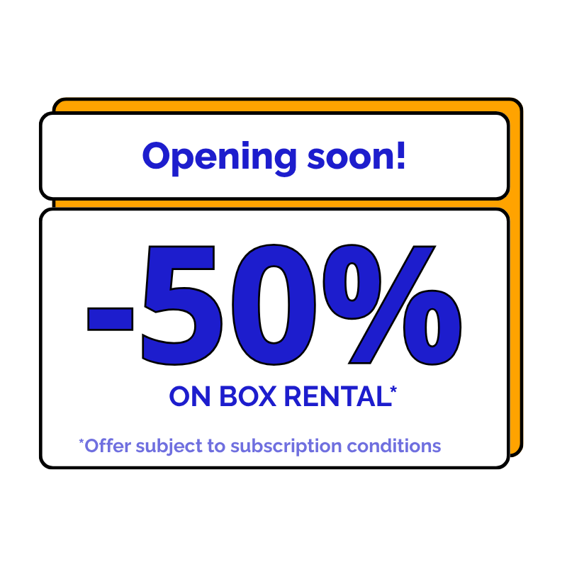 Opening soon at the center and 50% off on the website